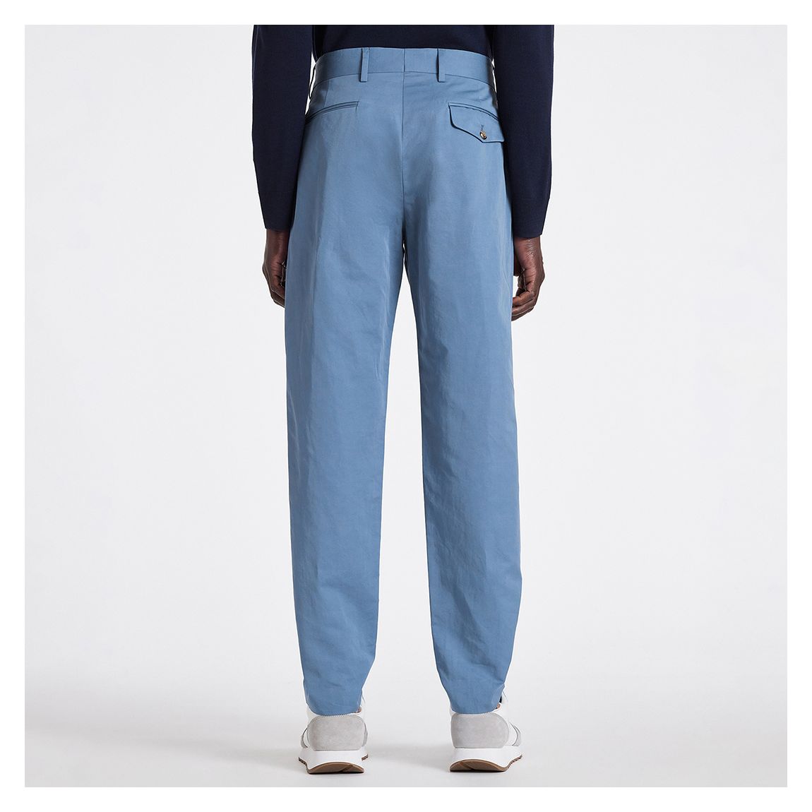 Light Blue Straight Linen Blend Trousers main product photo
