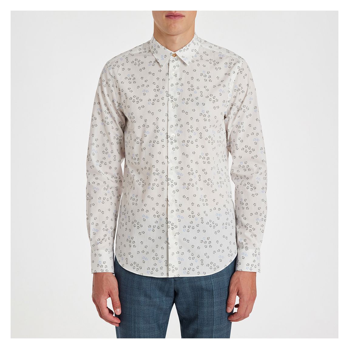 White Printed Cotton Shirt main product photo