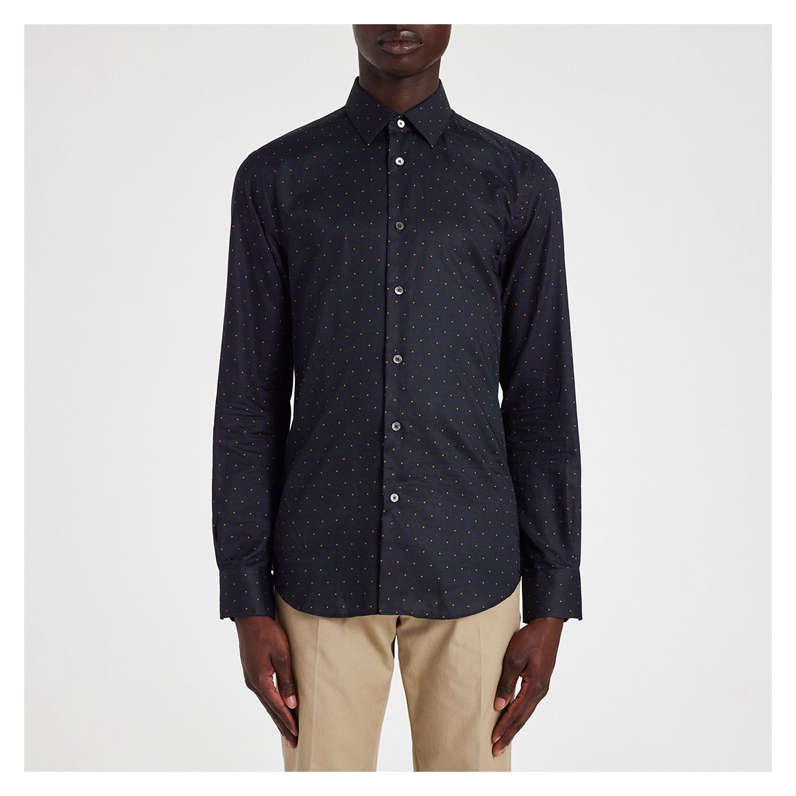 Navy Polka Dot Cotton Shirt main product photo