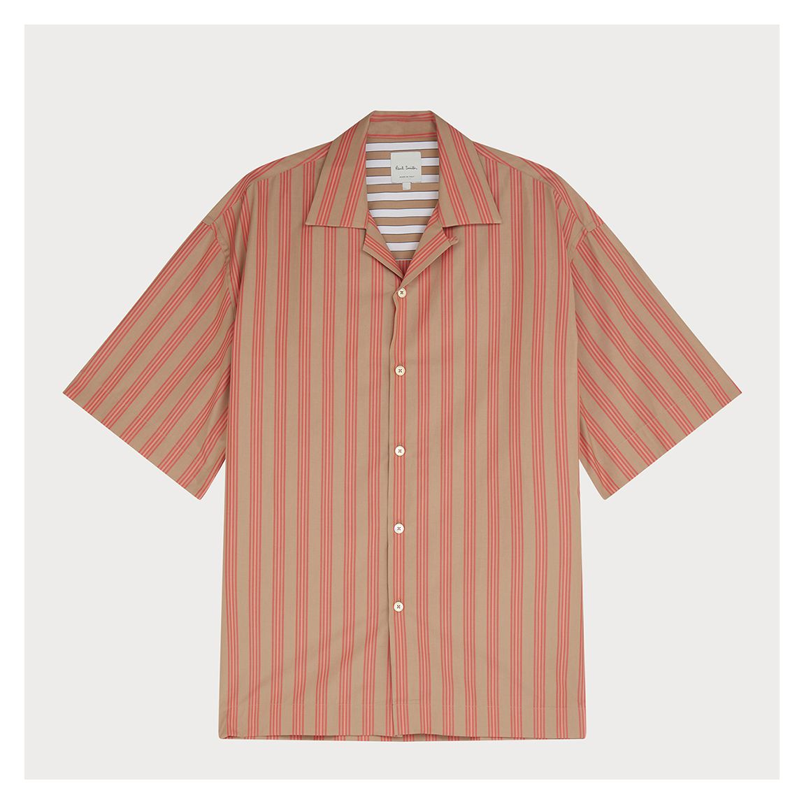 Tan Stripe Oversized Cotton Shirt main product photo