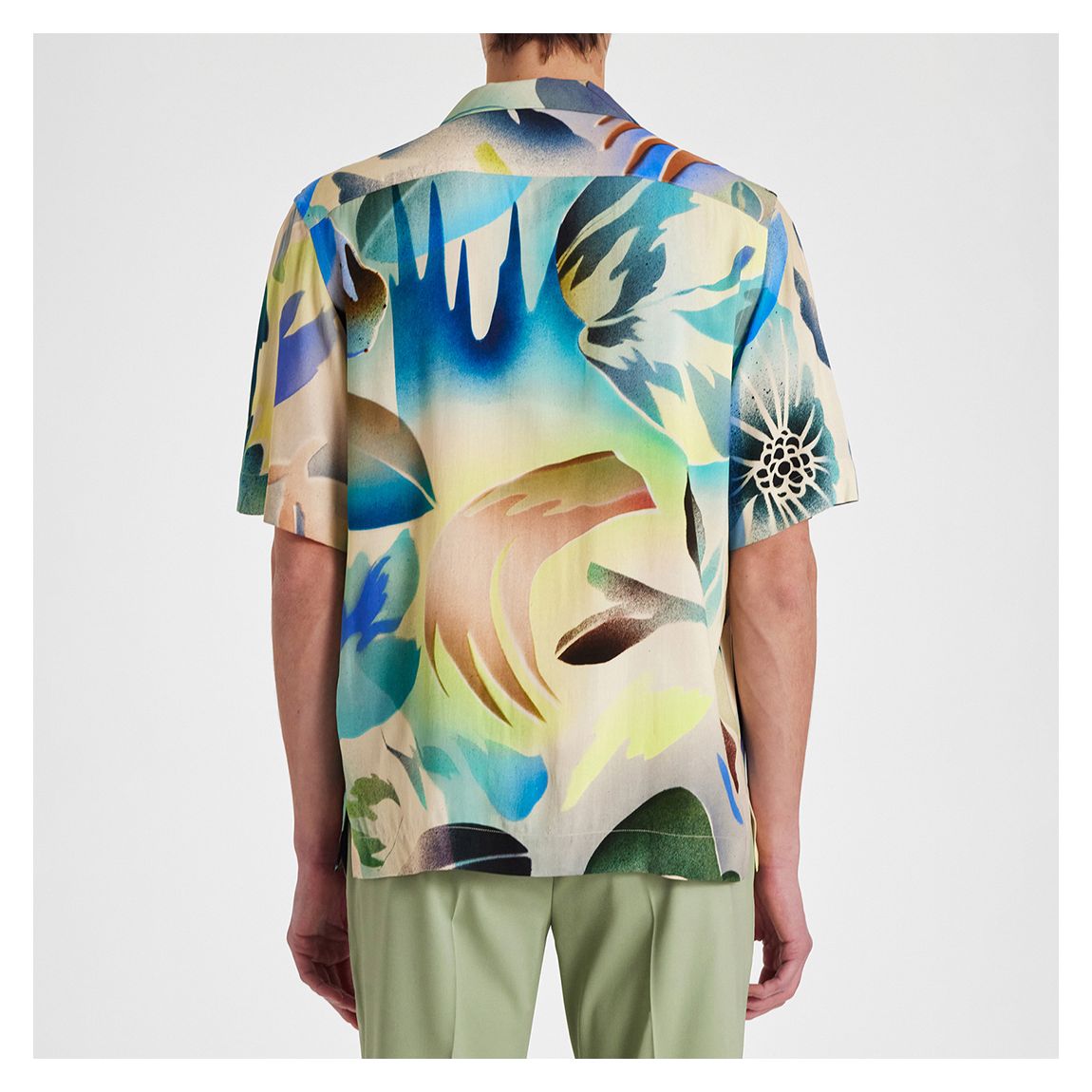 Multi Tropical Print Oversized Shirt main product photo