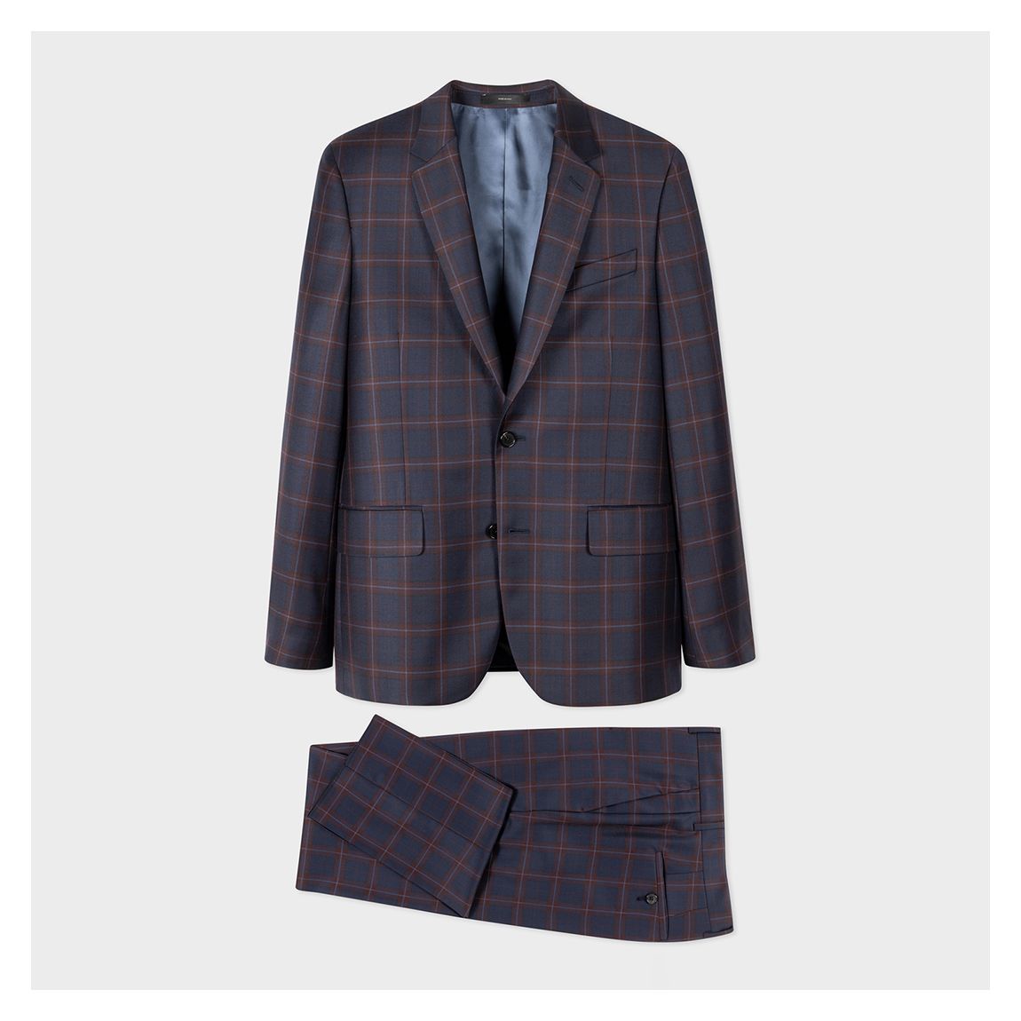 Navy Check Tailored Wool Suit main product photo