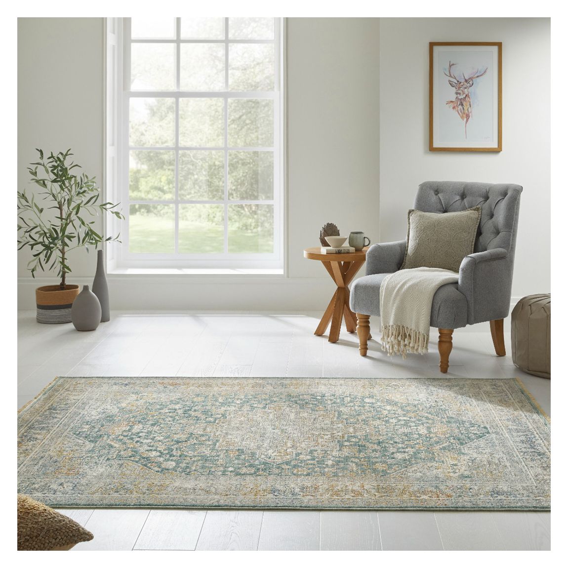 Elegant Heirlooms ELH01 396 x 30cm Rug, Ivory/Blue main product photo