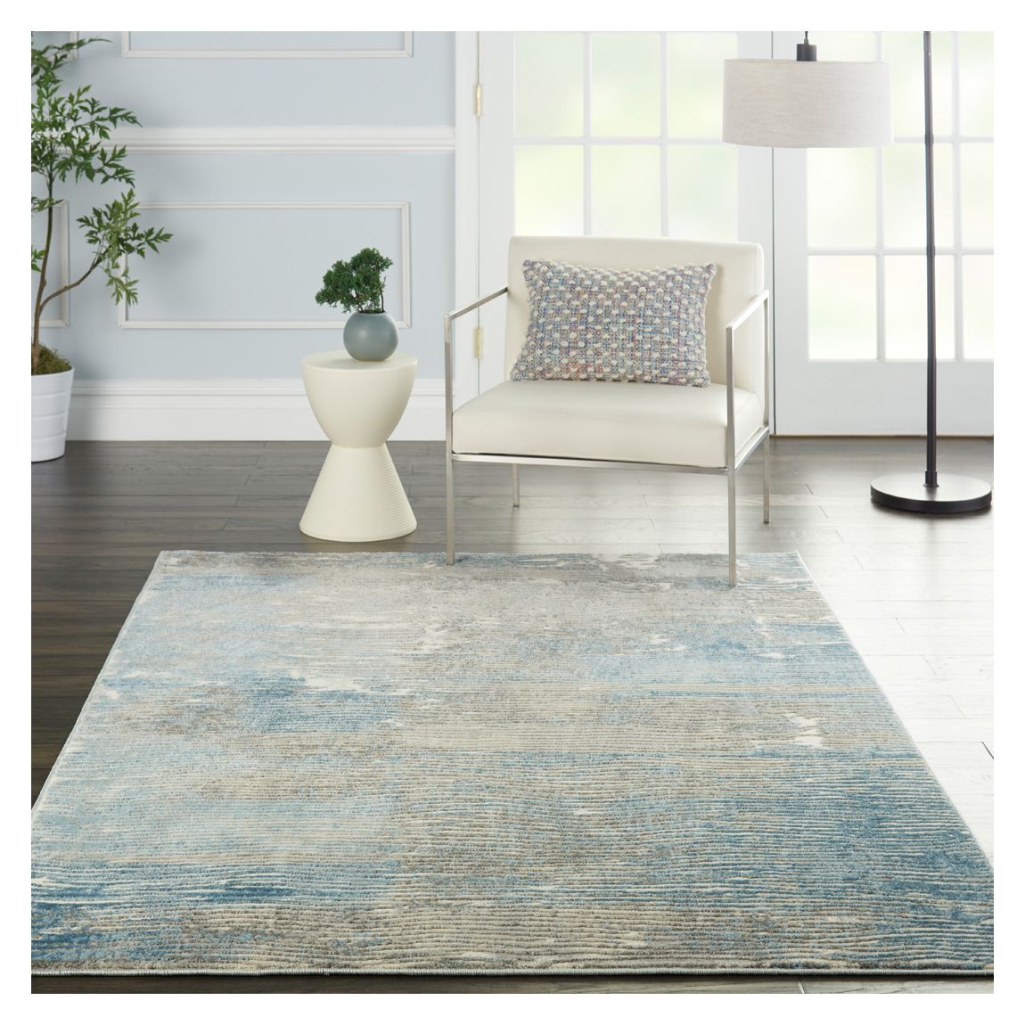 Solace SLA01 221 x 160cm Rug, Ivory/Grey/Blue main product photo