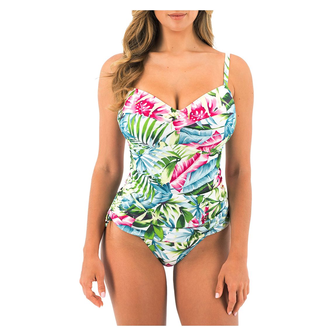 White Multi Langkawi Uw Twist Front Tankini main product photo