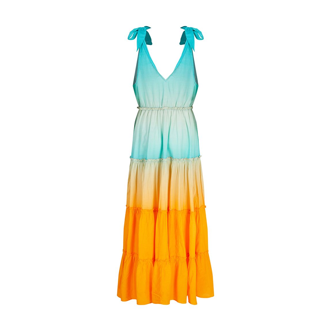 Aqua Orange Ombre Jinka Maxi Dress main product photo