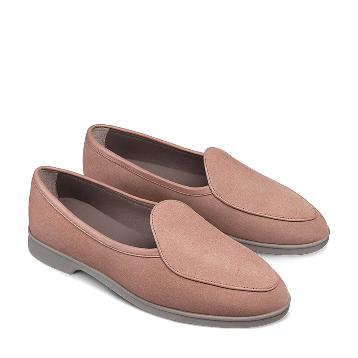 Women's Pink Stride Suede Loafers main product photo