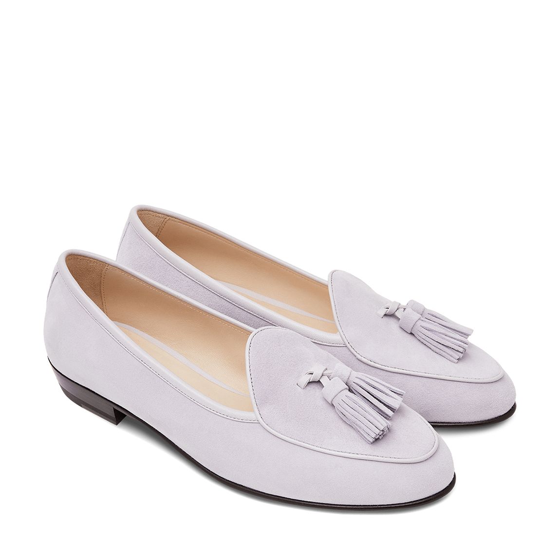 Women's Lilac Sagan Tassel Suede Loafers main product photo