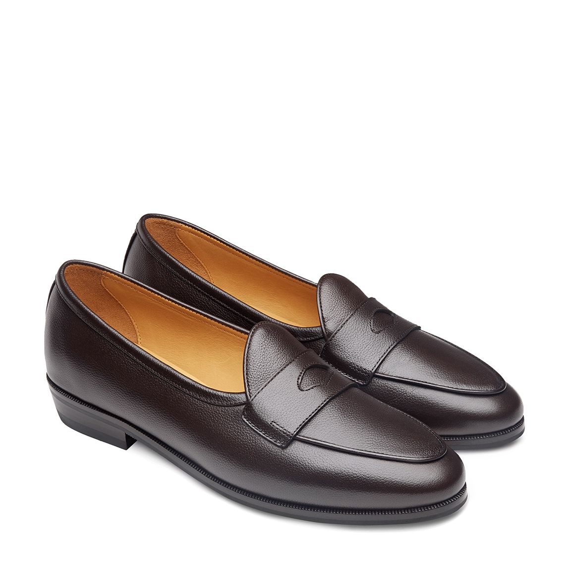 Men's Dark Brown Sagan Ivy Leather Loafers main product photo