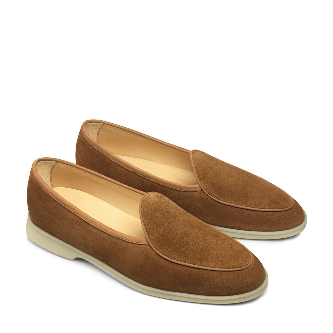 Men's Brown Stride Suede Loafers main product photo
