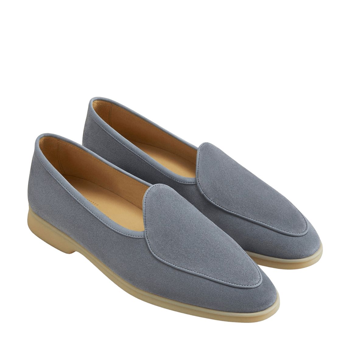 Men's Light Blue Stride Suede Loafers main product photo