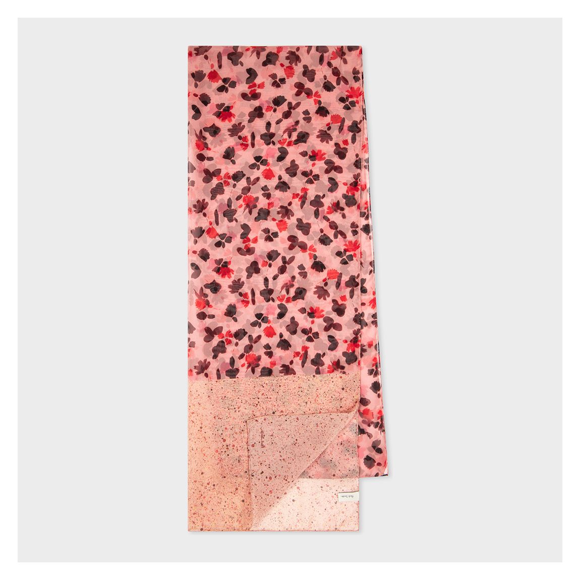 Pink Floral Design Silk Scarf main product photo