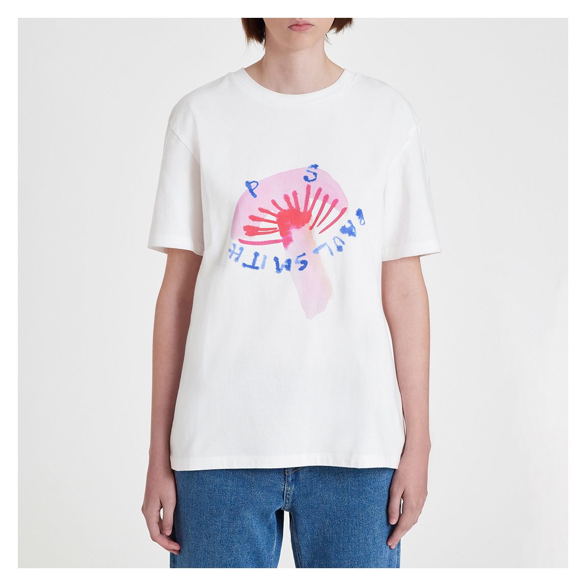 Womens Mushroom Print Cotton T-Shirt main product photo