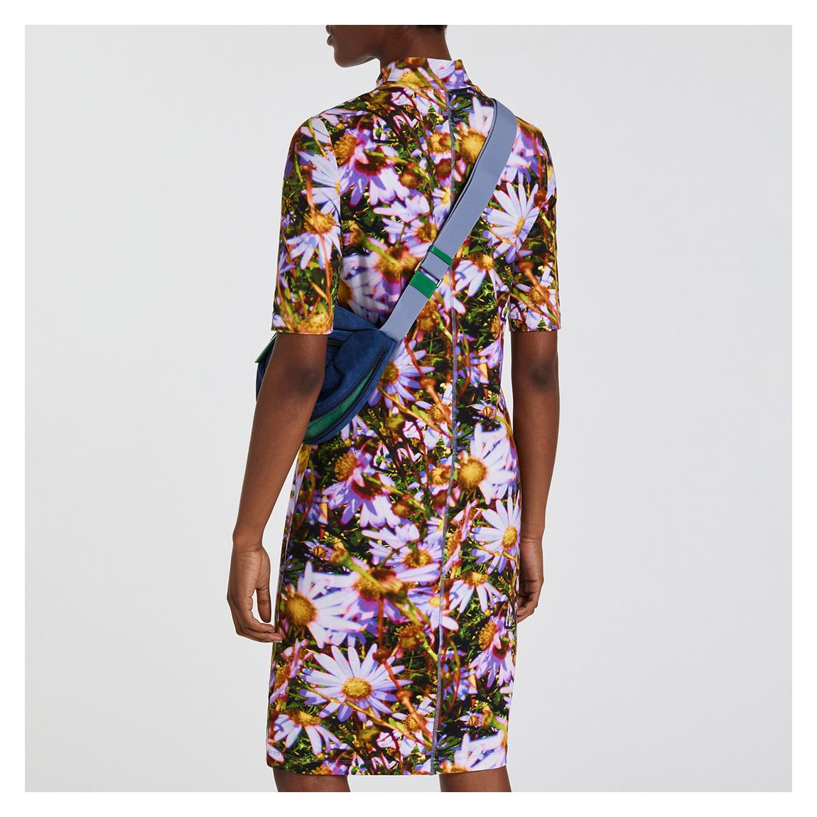Multi Floral Print Turtleneck Dress main product photo