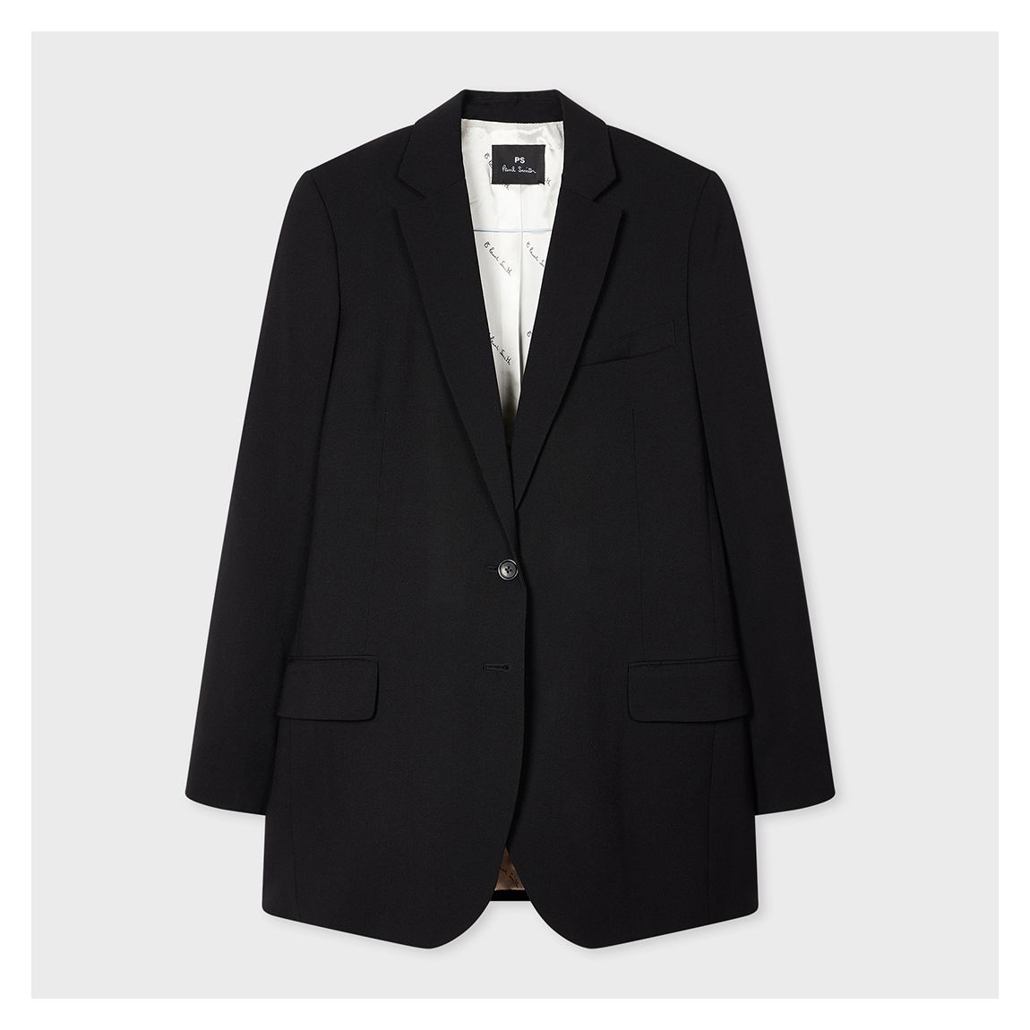Black Tailored Wool Blend Blazer main product photo