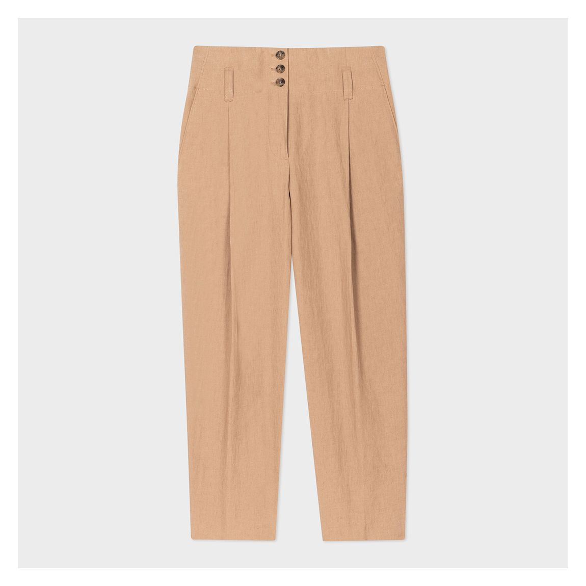 Beige Tapered Linen Trousers main product photo