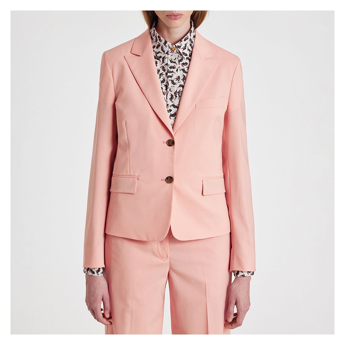Light Pink Crop Wool Blend Blazer main product photo