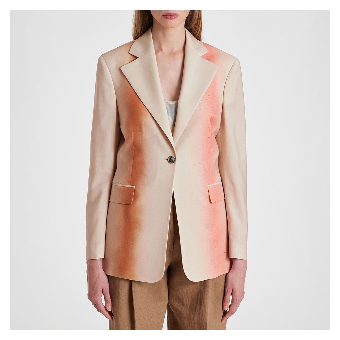 Ecru Ombre Tailored Wool Blazer main product photo