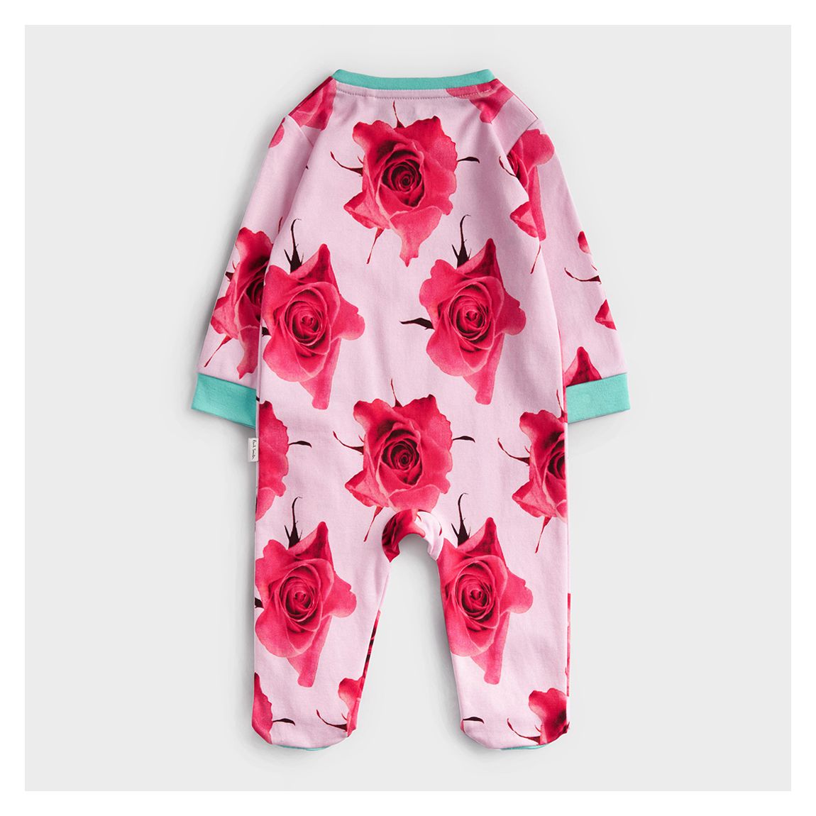Girls Pink Rose 4 Piece Cotton Babygrow Set main product photo
