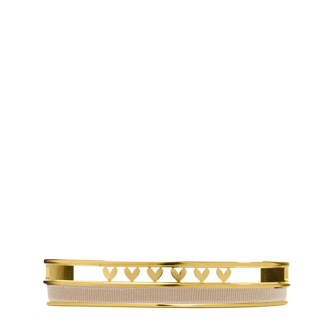 Yellow Gold 3Mm Heart Pattern Ribbon Bangle main product photo