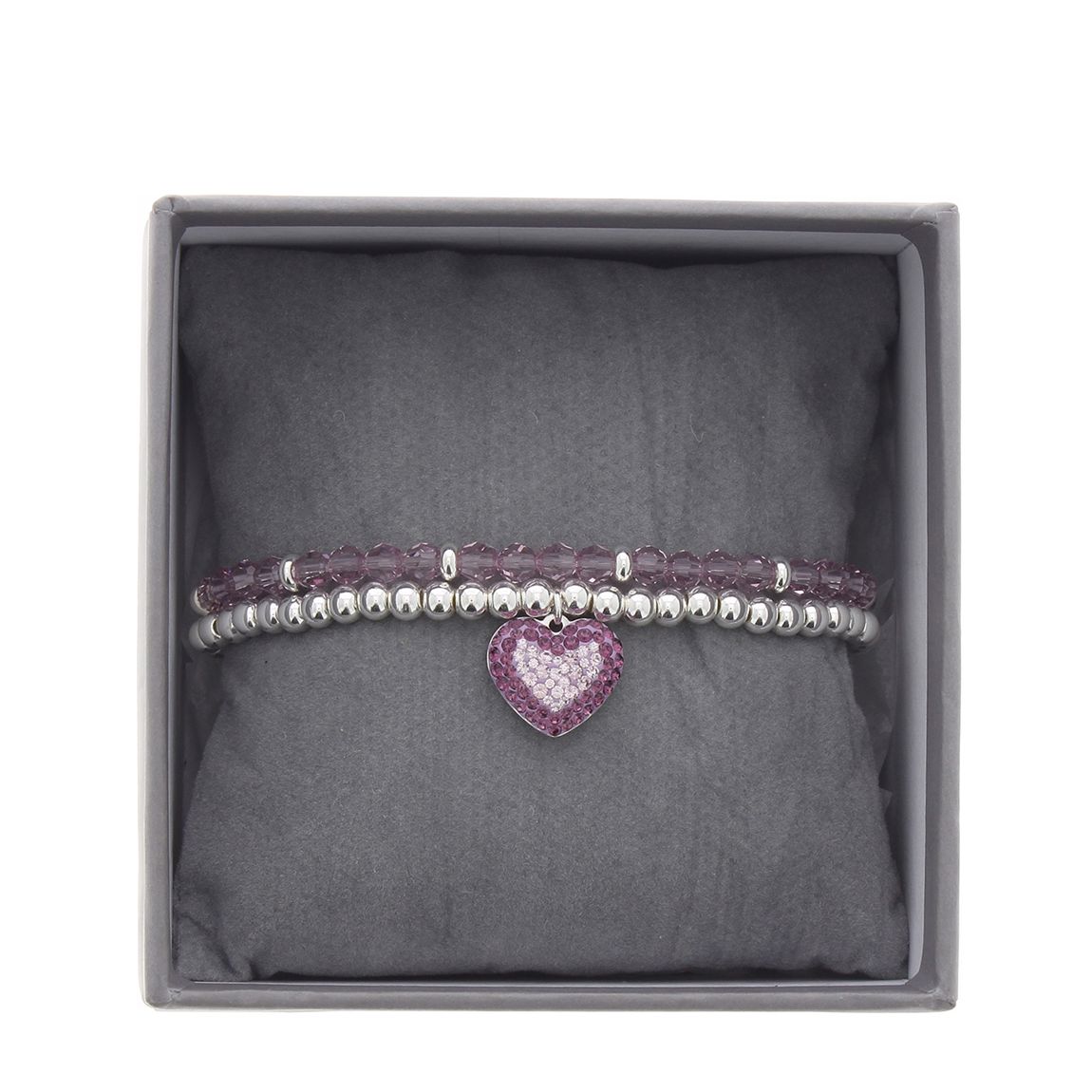 Silver/Violet Rhinestone Box Glamorous Bracelet main product photo