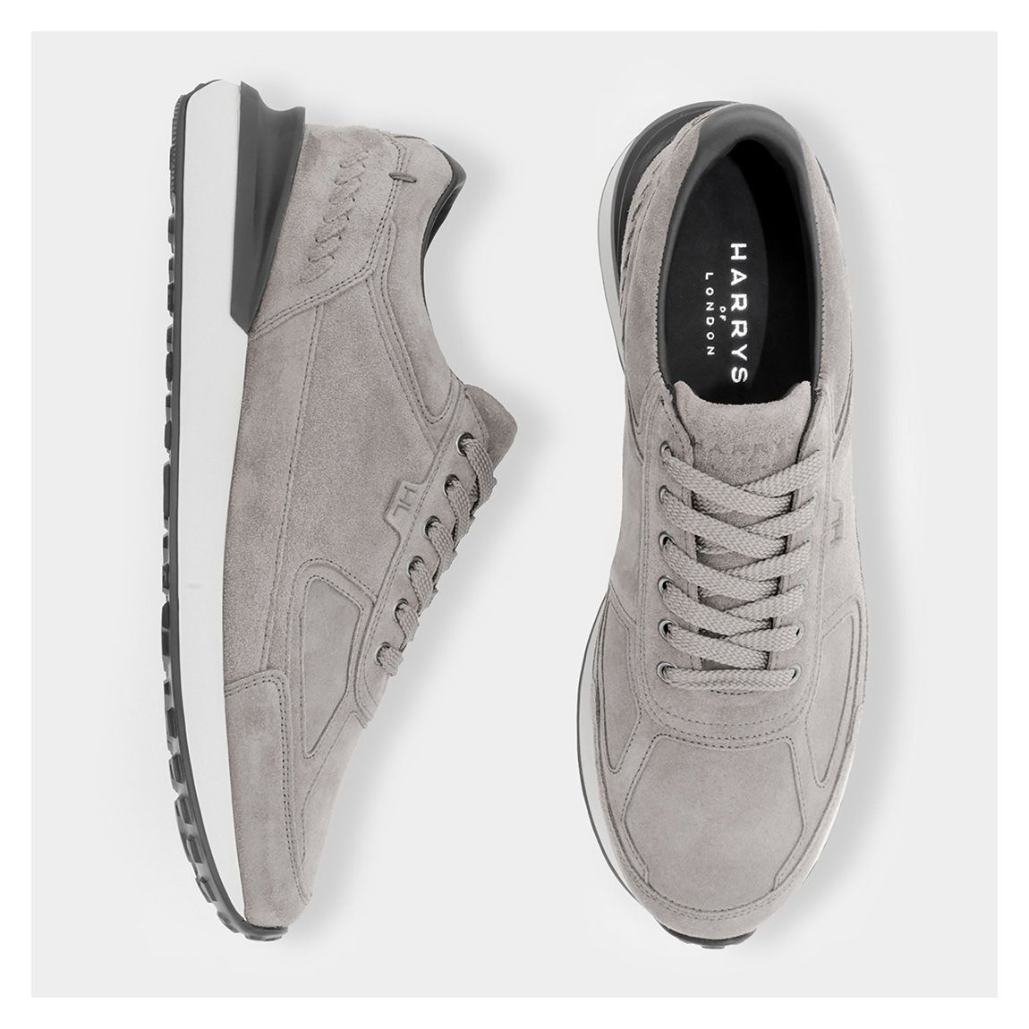 Unisex Grey Suede Ethan Runner Trainer main product photo