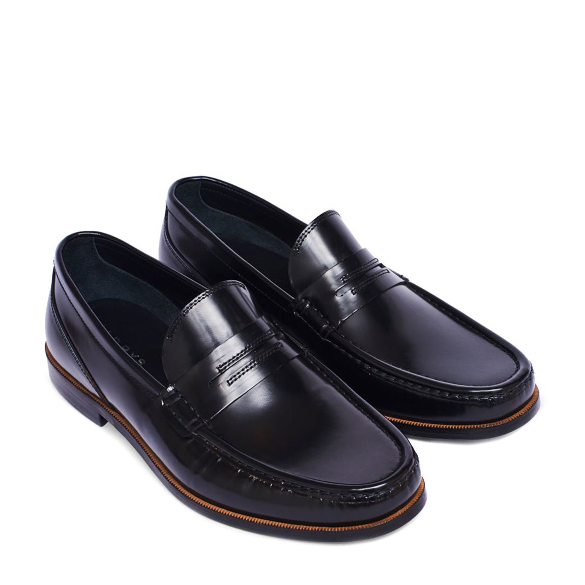 Unisex Black Leather Continental Loafer main product photo