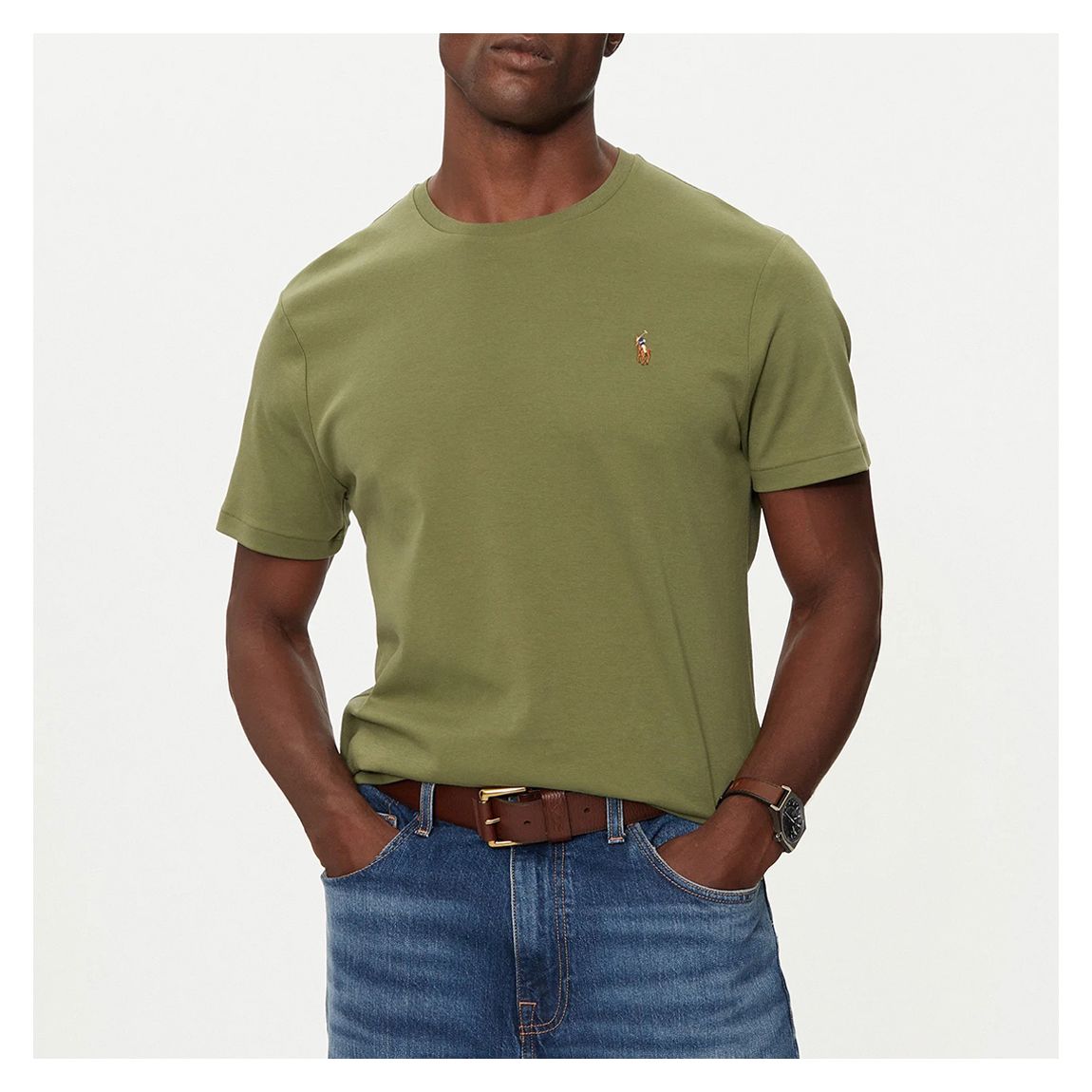 Khaki Custom Slim Fit Pima T-Shirt main product photo