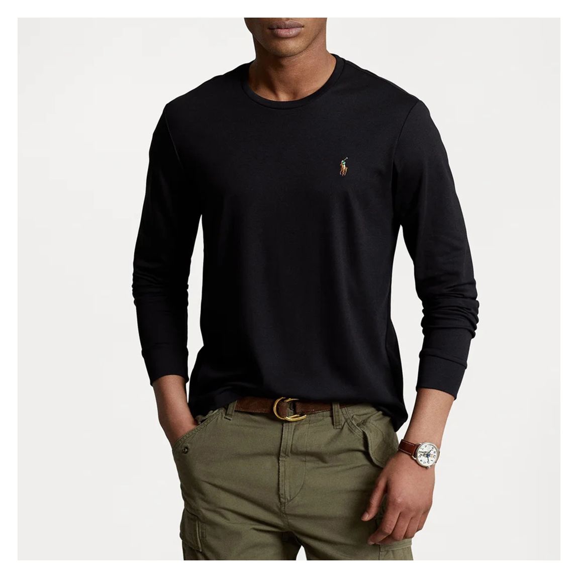Black Custom Slim Long Sleeve T-Shirt main product photo