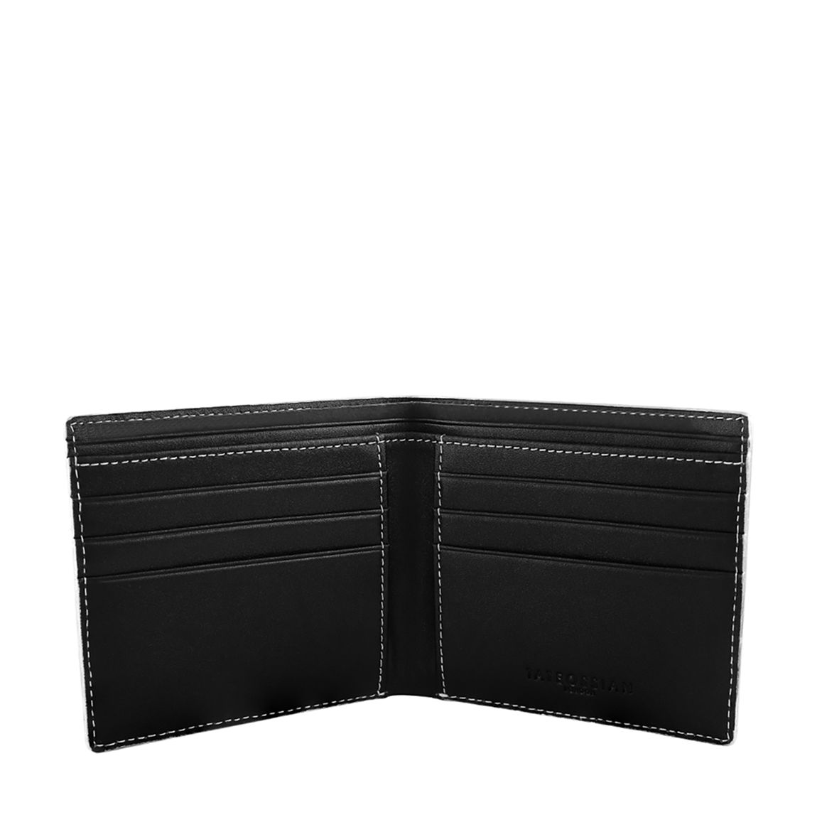 Leather Wallet in Black with Silver Border main product photo