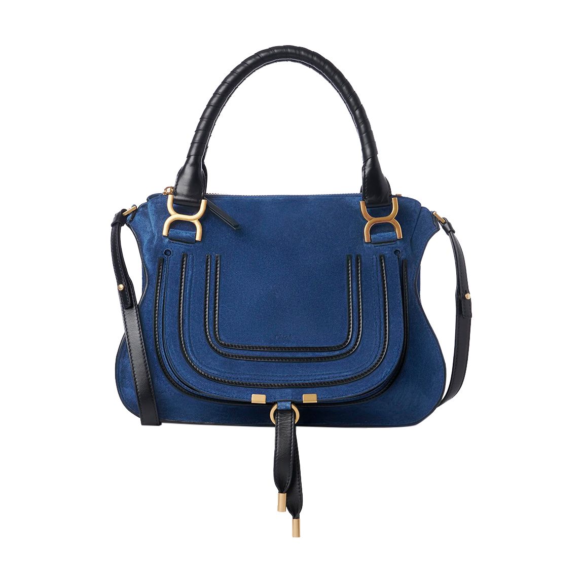 Deep Denim Large Chloe Marcie Double Carry Bag main product photo