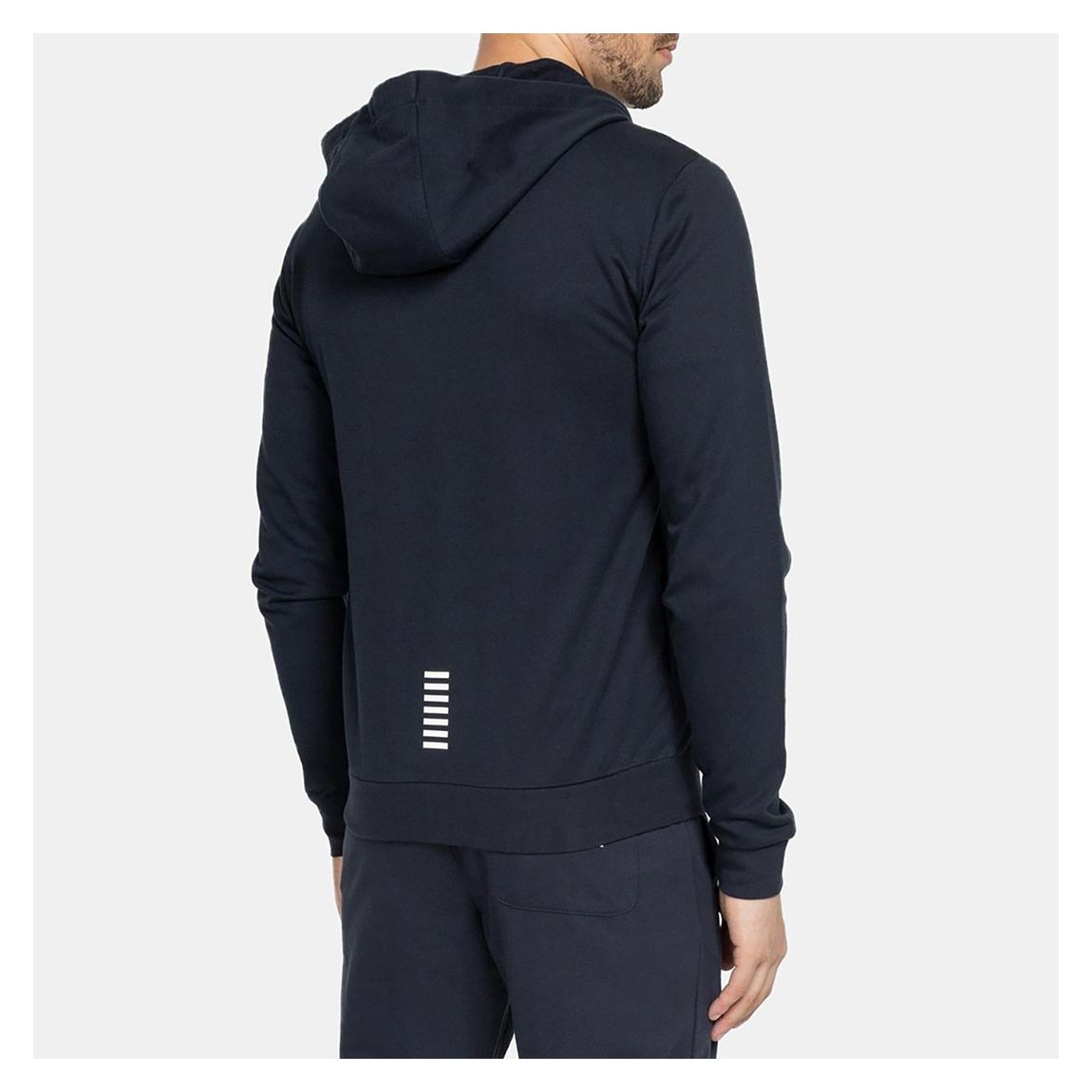 Navy Zip Through Cotton Hoodie main product photo
