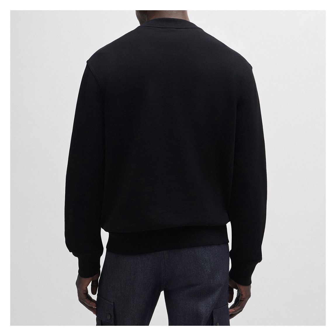Black Crew Neck Cotton Sweatshirt main product photo