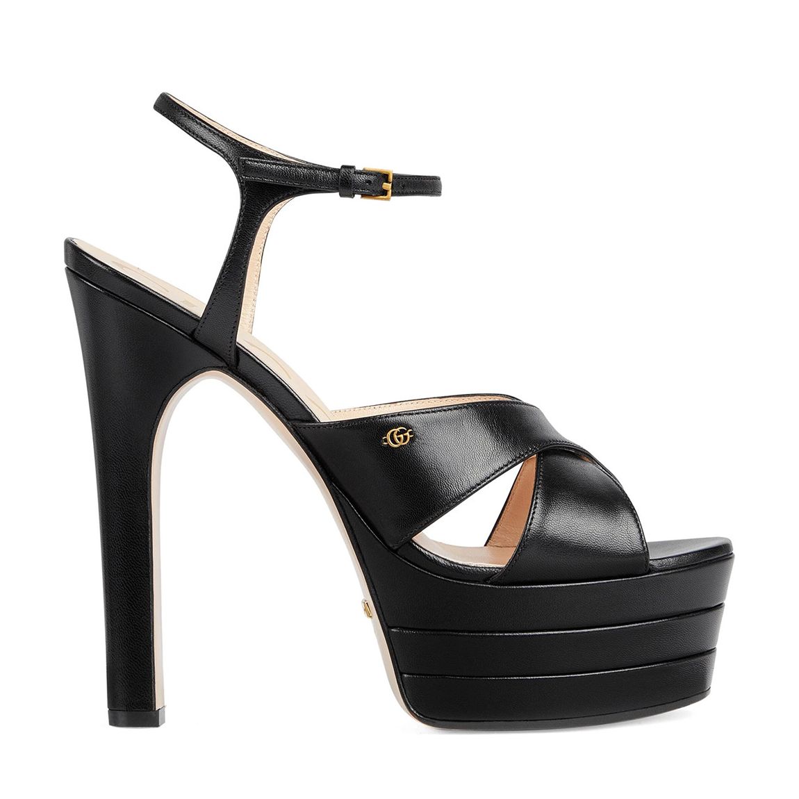 Women's Black Angel Platform Heeled Sandals main product photo