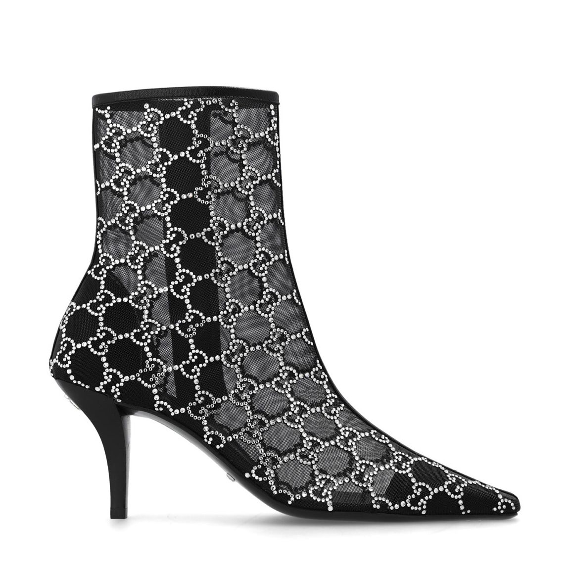 Black Demi Crystal Heeled Ankle Boot main product photo