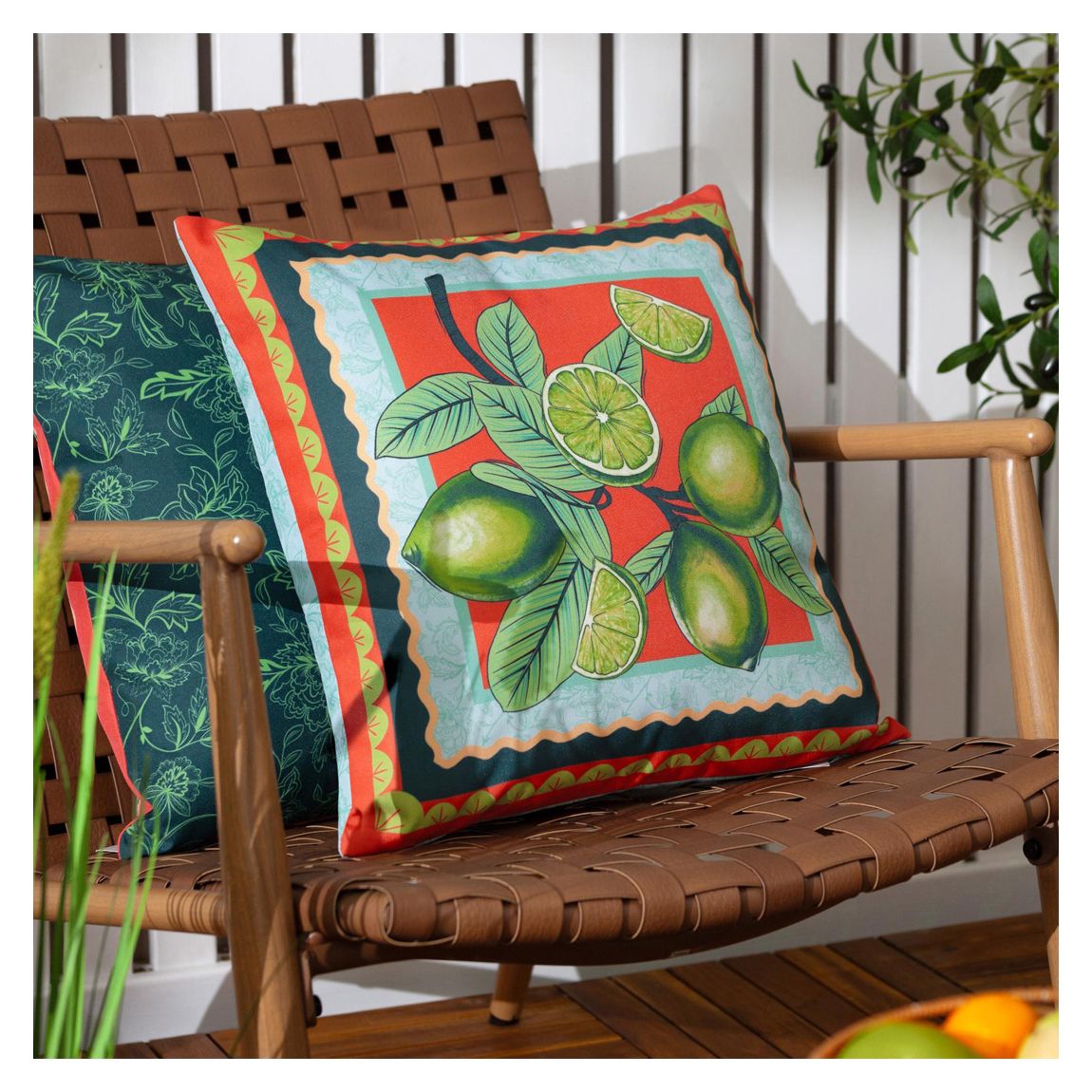 Anemone Limes 45x45 Outdoor Cushion Case, Multi main product photo