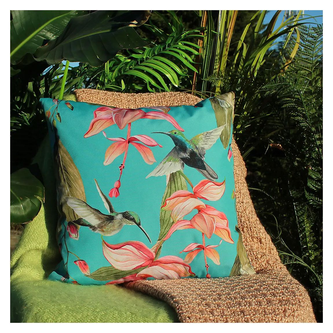 HUMMINGBIRD 43X43 OUTDOOR CUSHION COVER BLUE main product photo