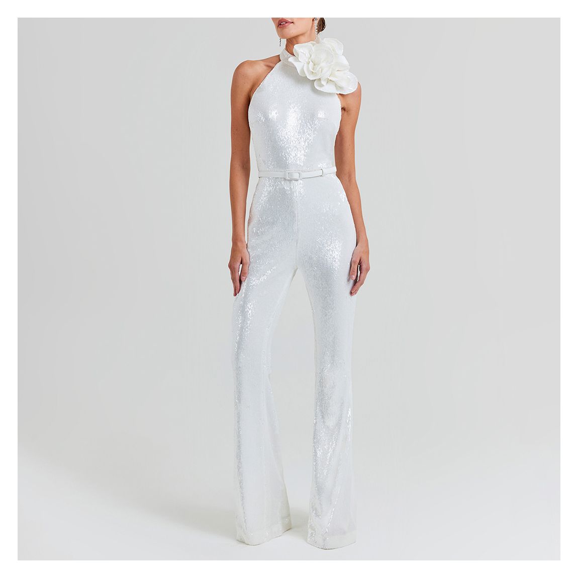 White Cecille Jumpsuit main product photo