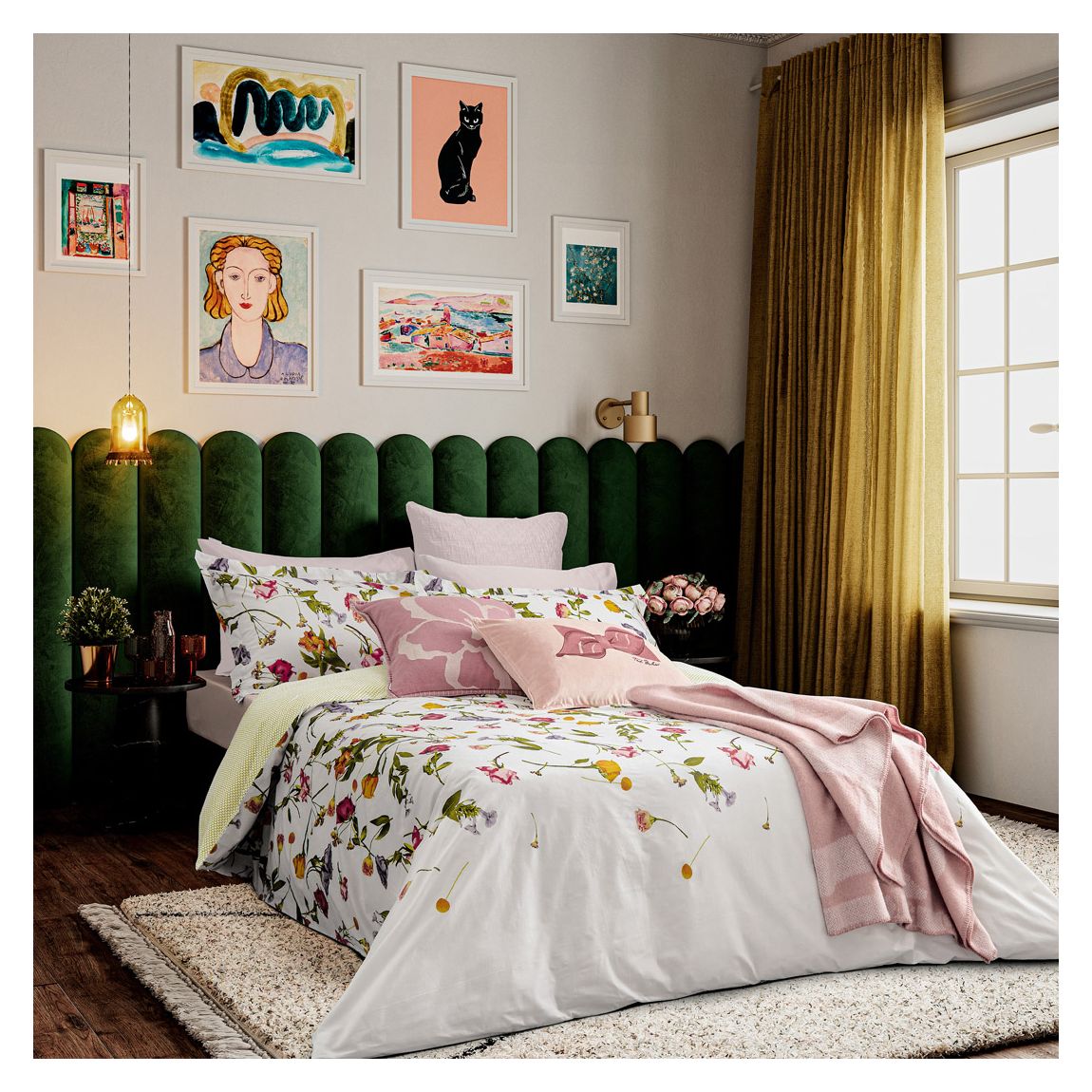 Scattered Bouquet King Cover Set, Mono main product photo
