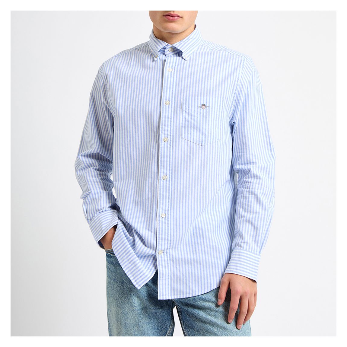 Gant Blue Striped Regular Fit Shirt