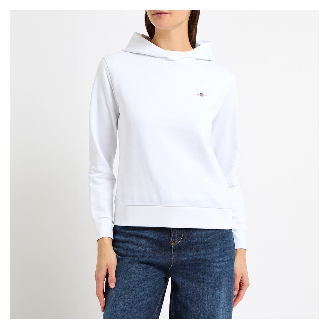 White Shield Logo Regular Fit Hoodie main product photo