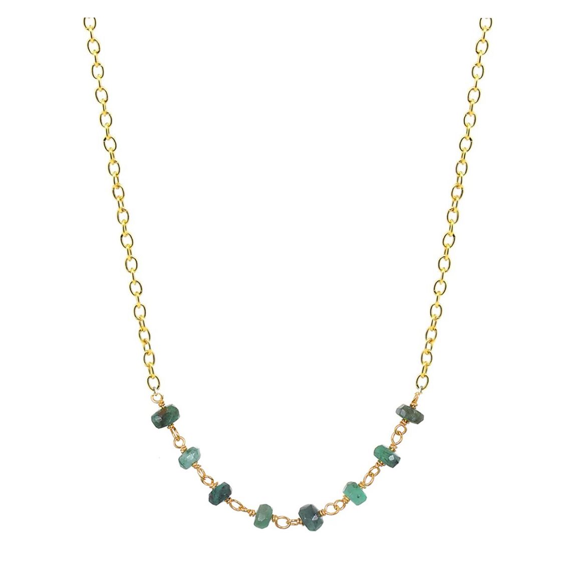 18K Gold Multi Emerald Necklace main product photo