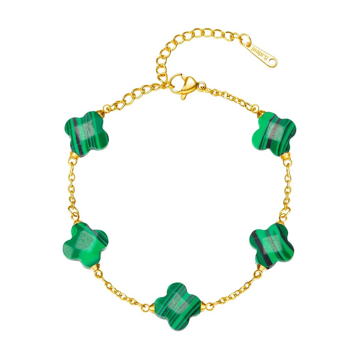 18K Gold Malachite Motif Bracelet main product photo
