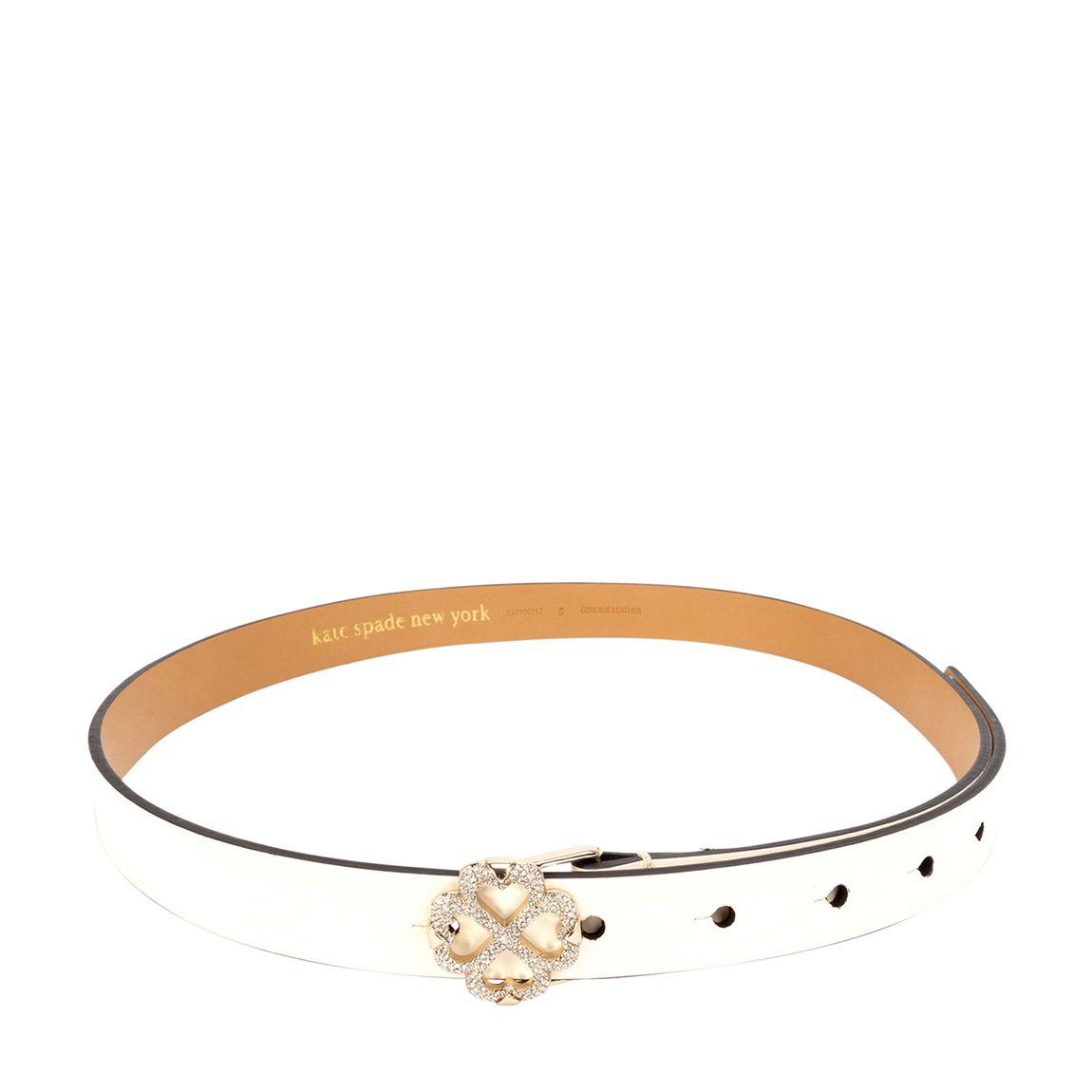 Cream 20mm Pave Spade Flower Plaque Belt Spazz main product photo
