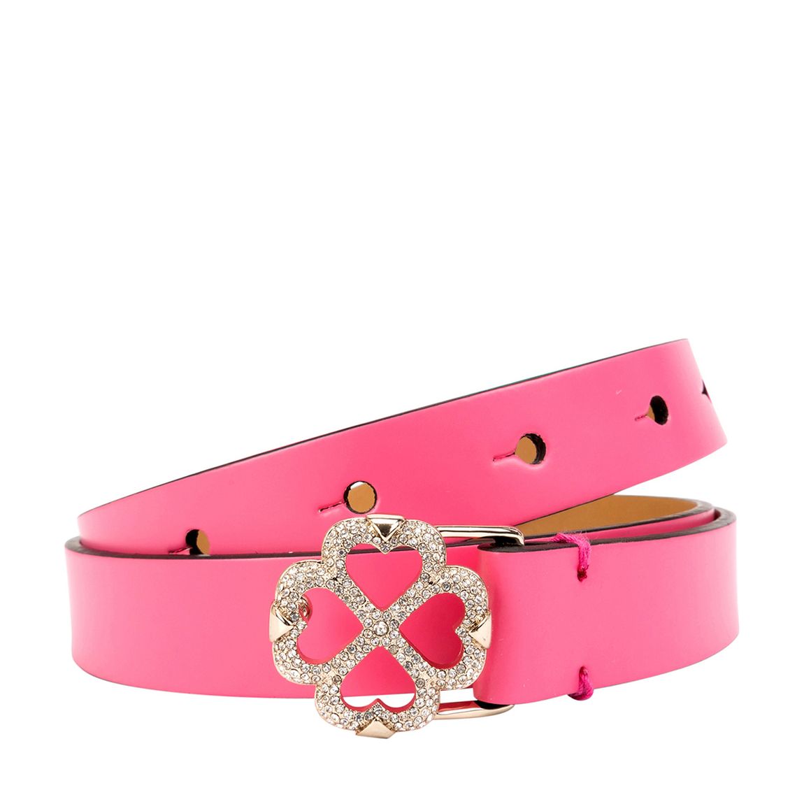 Parisian Pink 20mm Pave Spade Flower Plaque Belt Spazz main product photo
