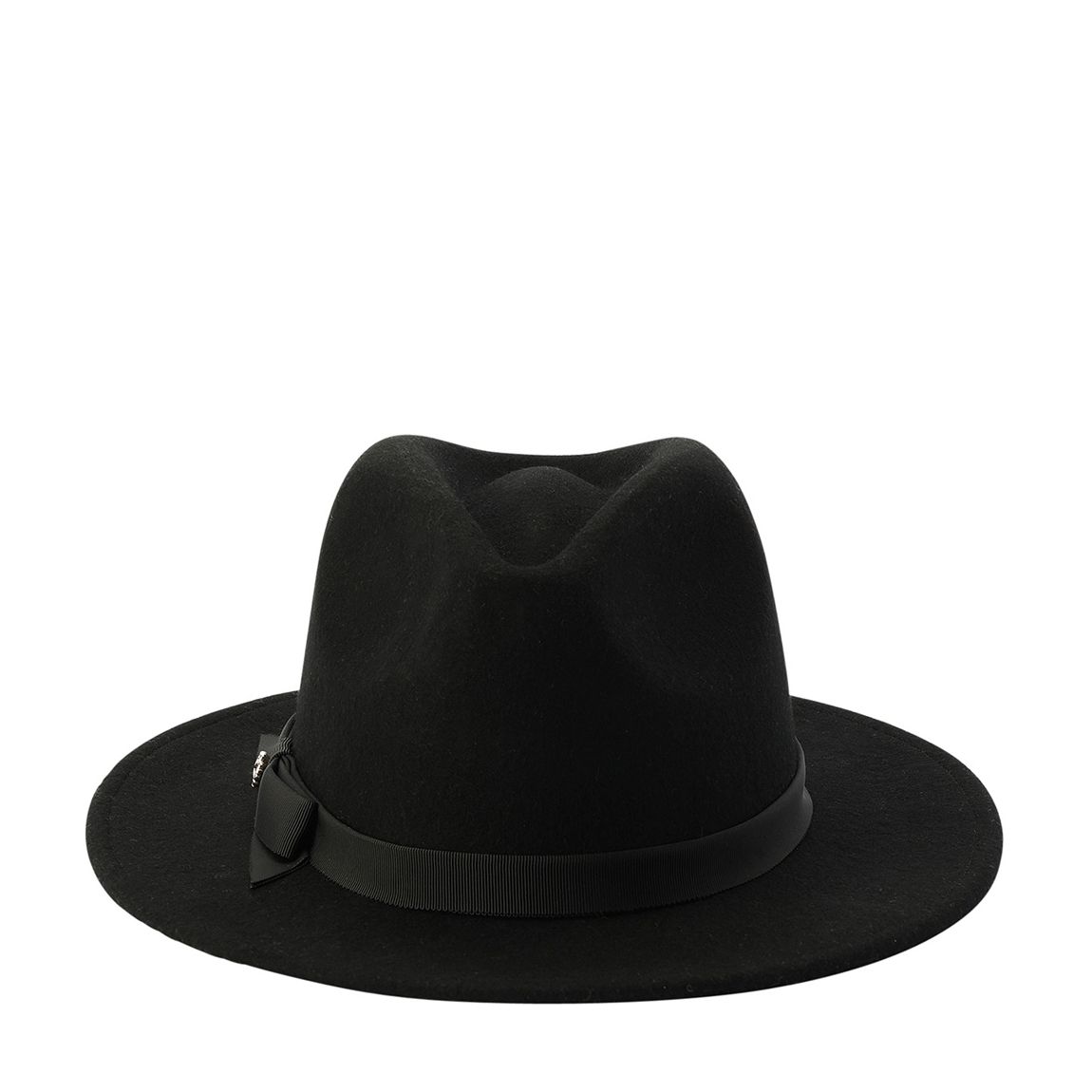 Black Grosgrain Bow Felt Fedora main product photo