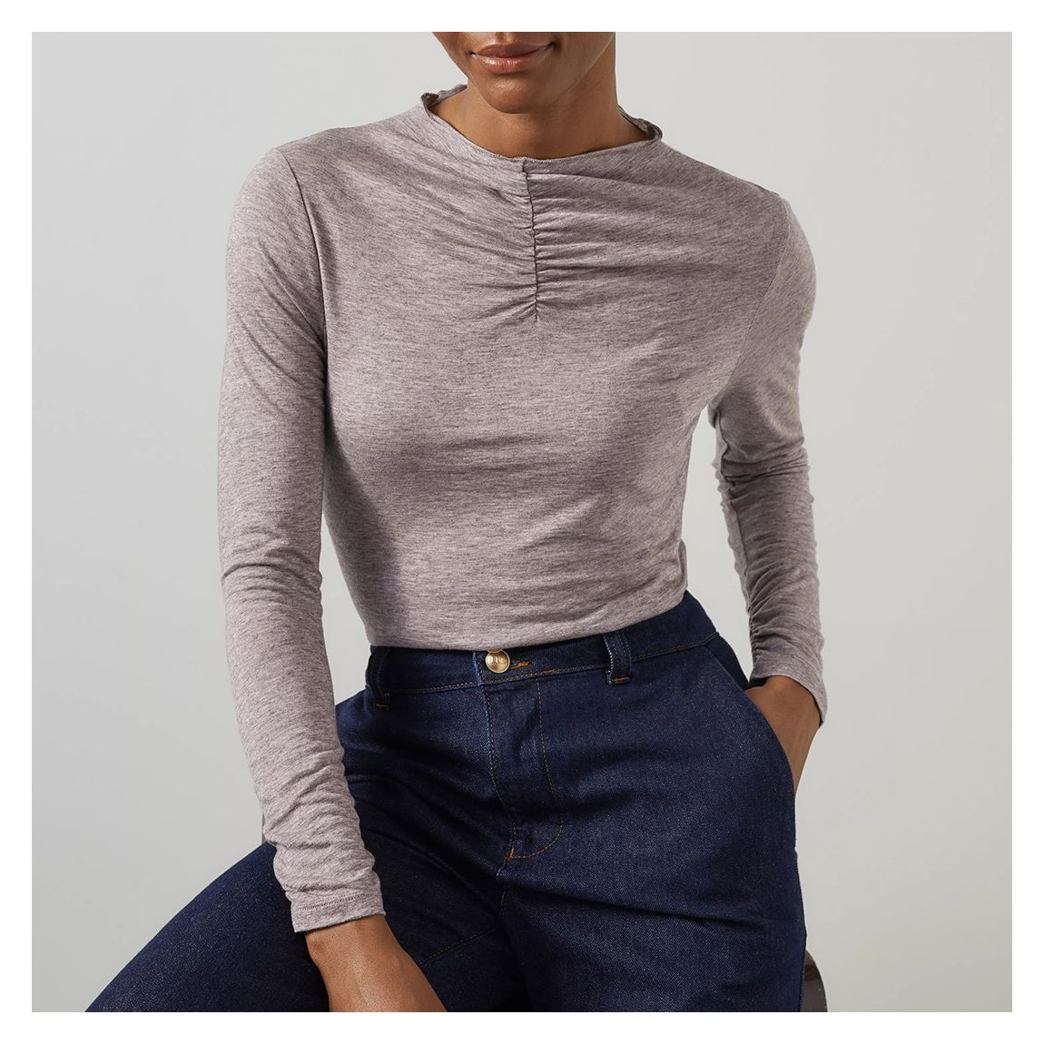 Grey Long Sleeve Top main product photo