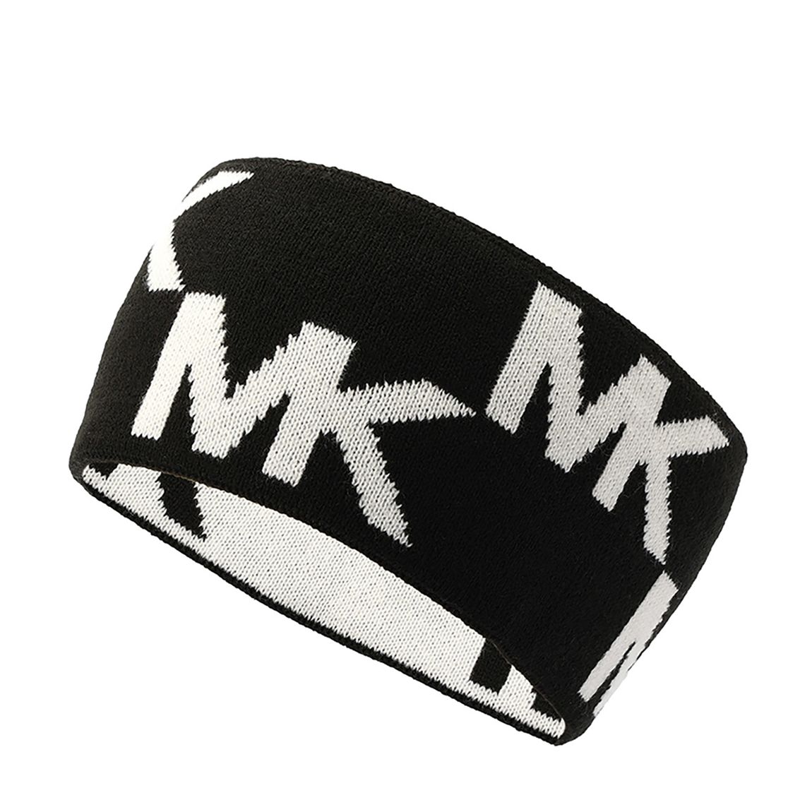 Black Cream Oversized Monogram Mk Reversible Headband main product photo