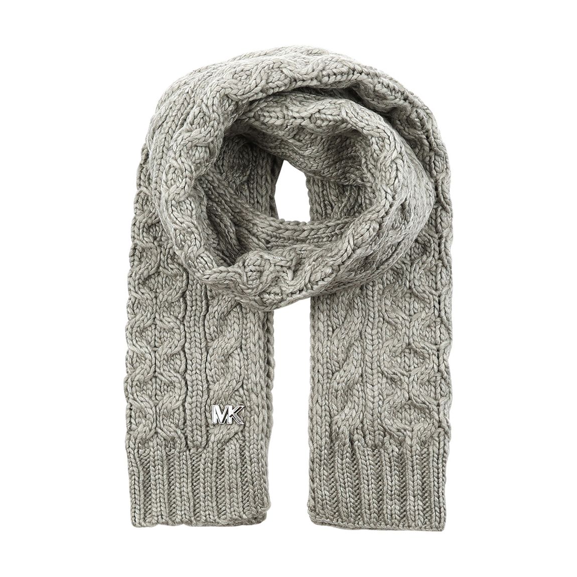 Pearl Heather Grey Honeycomb Cable Scarf main product photo