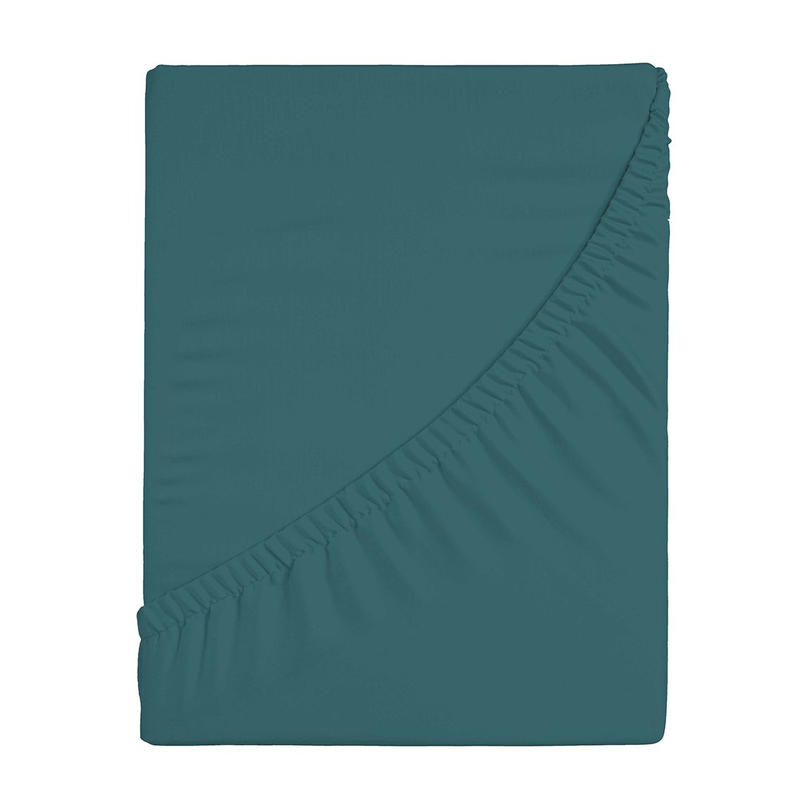 King Fitted Sheet, Teal with Apricot Border main product photo